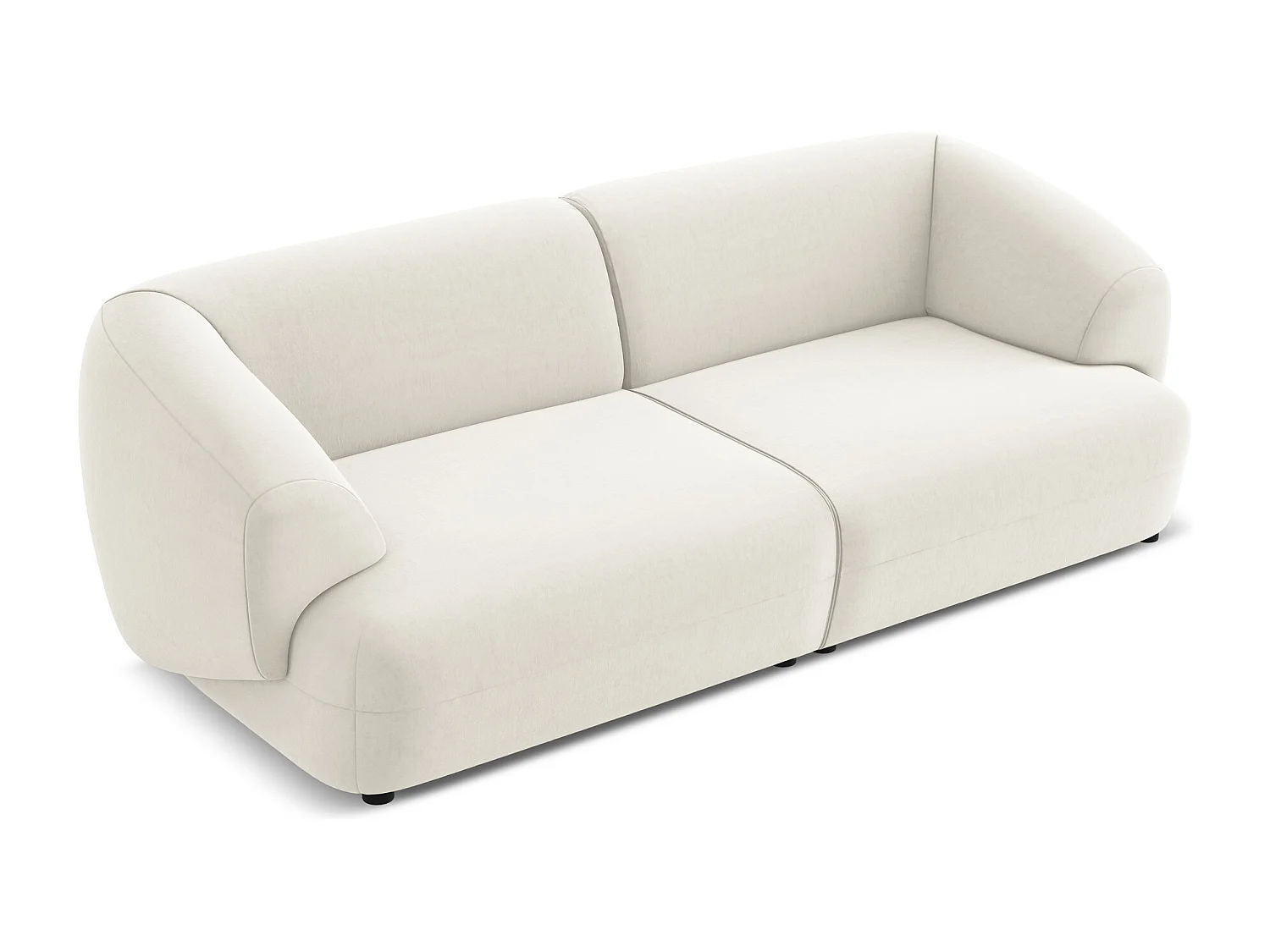 Vierzits modulaire bank van lichtbeige velours - MOANA