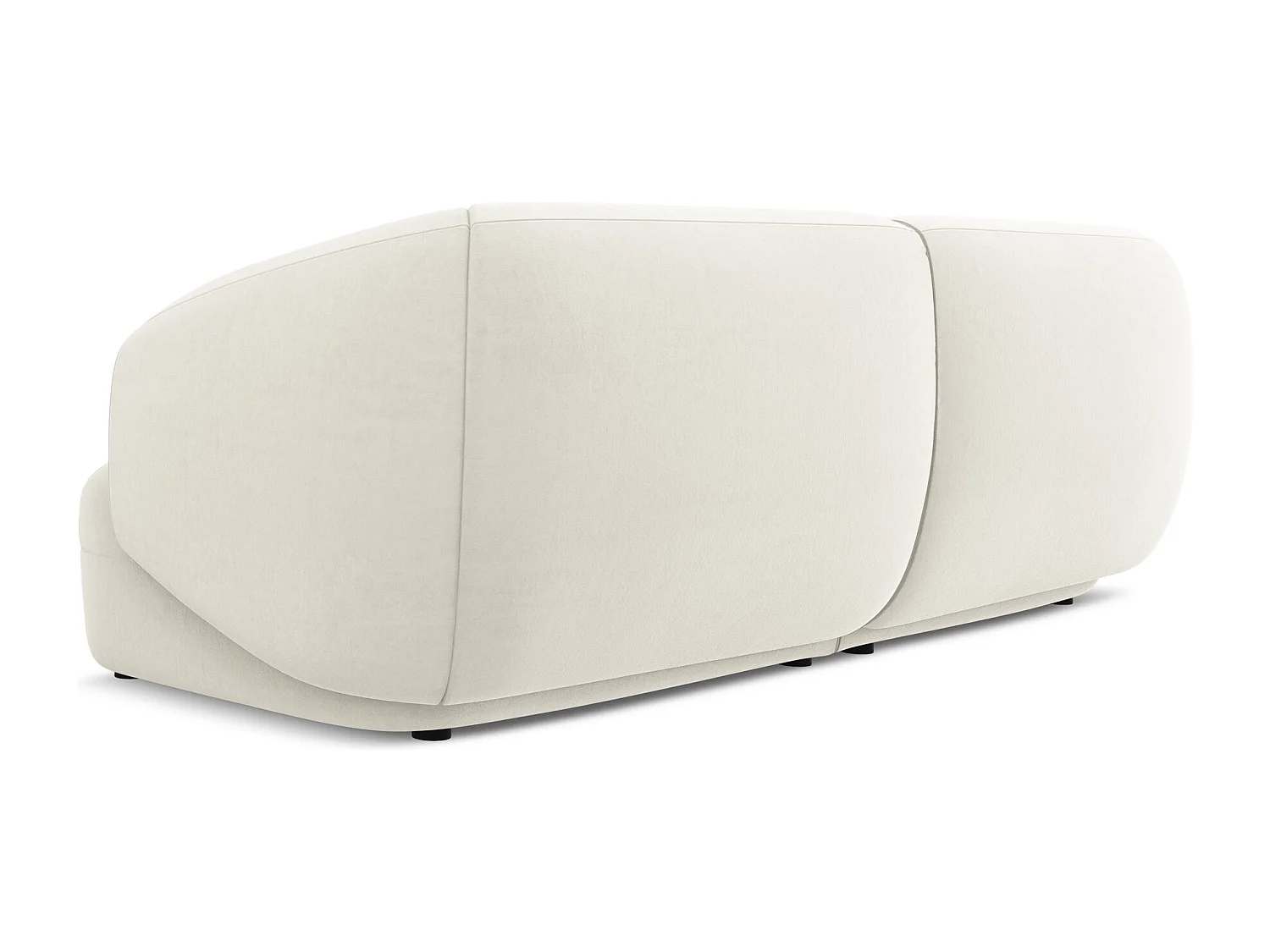 Vierzits modulaire bank van lichtbeige velours - MOANA