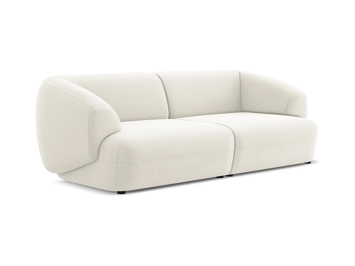 Modulares 4-Sitzer Sofa - - Samt - Hell beige - MOANA