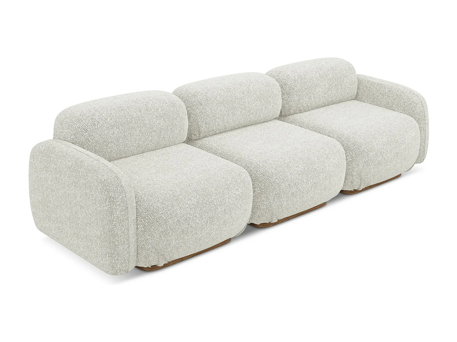 Canapé modulable 4 places en tissu texturé - beige clair - AILANI