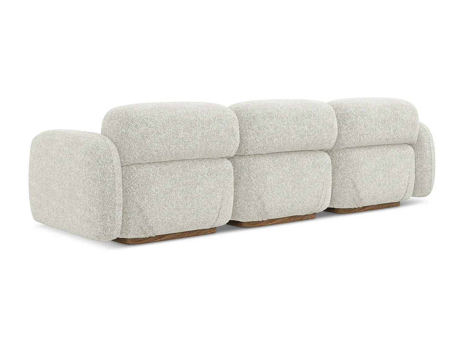 Canapé modulable 4 places en tissu texturé - beige clair - AILANI