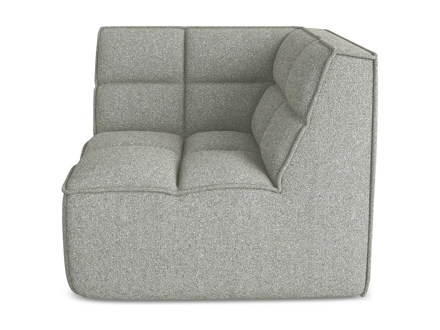 Fauteuil d'angle pour canapé modulable en tissu texturé - gris clair - KALAI