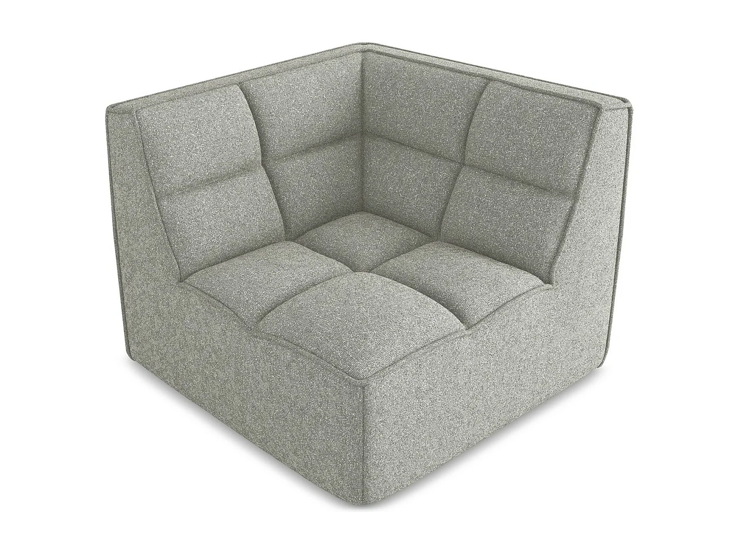 Fauteuil d'angle pour canapé modulable en tissu texturé - gris clair - KALAI