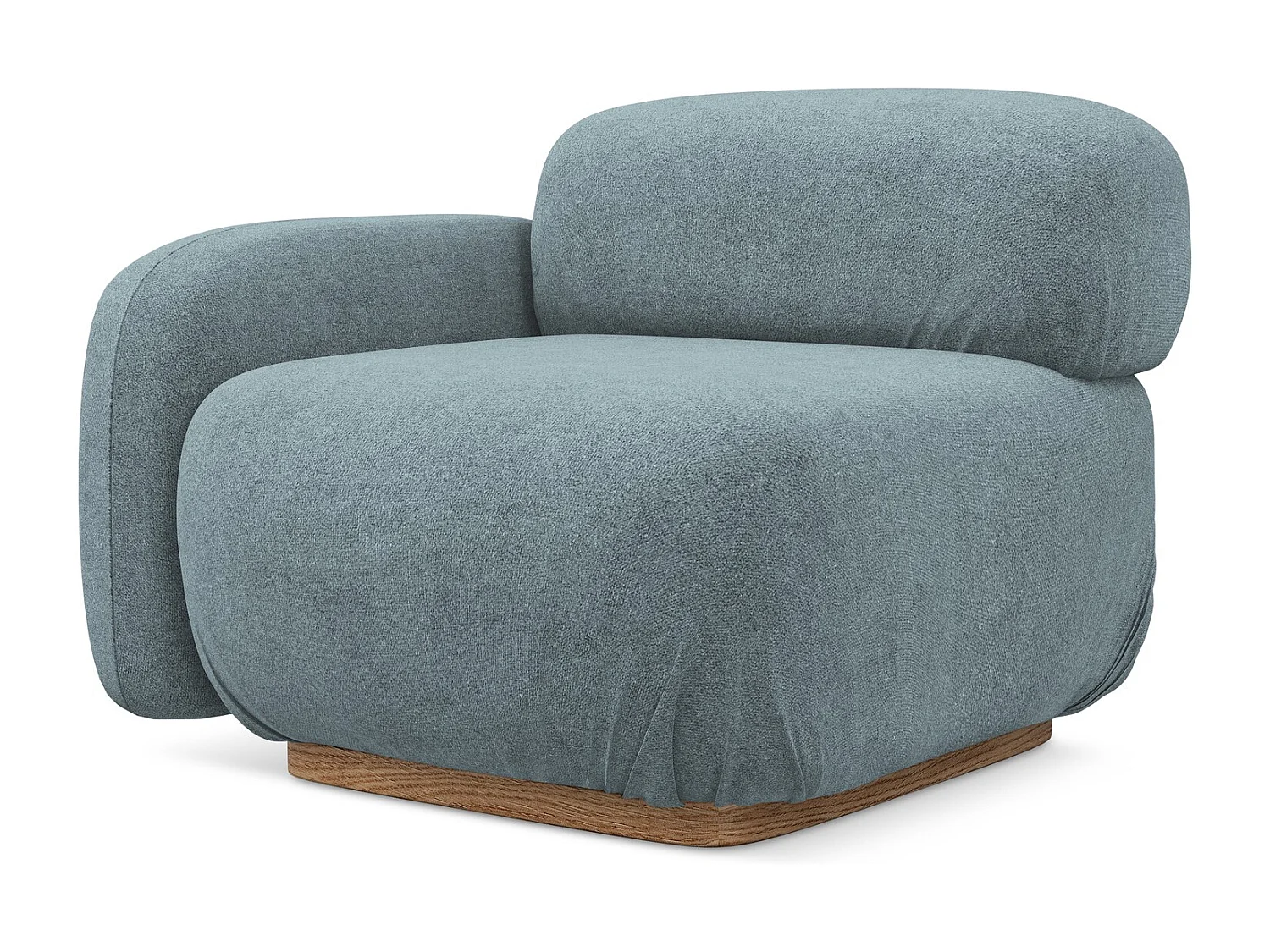 Bankmodule met armleuning links van jeans bouclé - AILANI