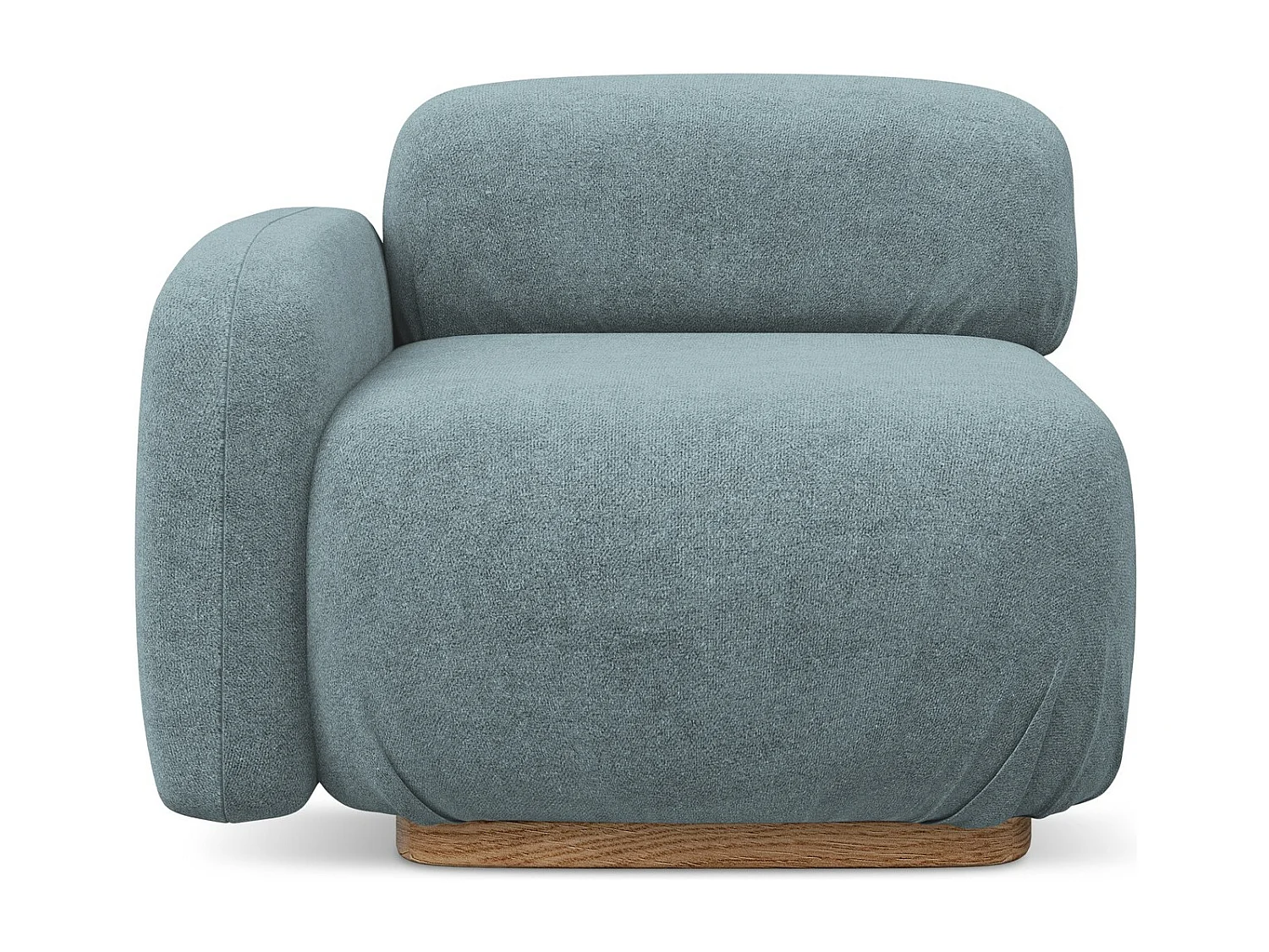 Bankmodule met armleuning links van jeans bouclé - AILANI