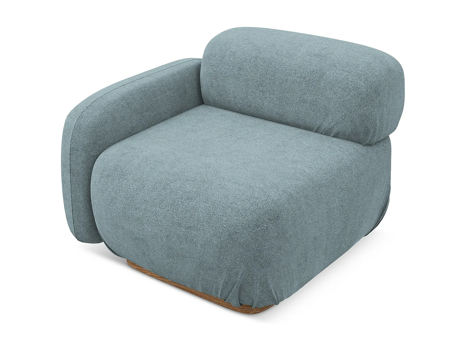 Bankmodule met armleuning links van jeans bouclé - AILANI