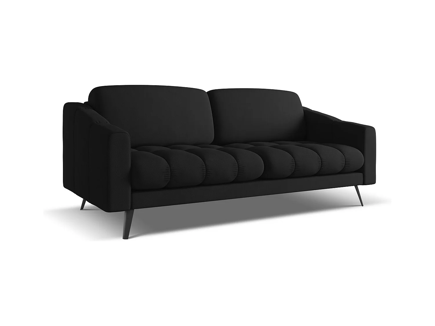 Canapé 3 places en tissu chenille - noir - NALU