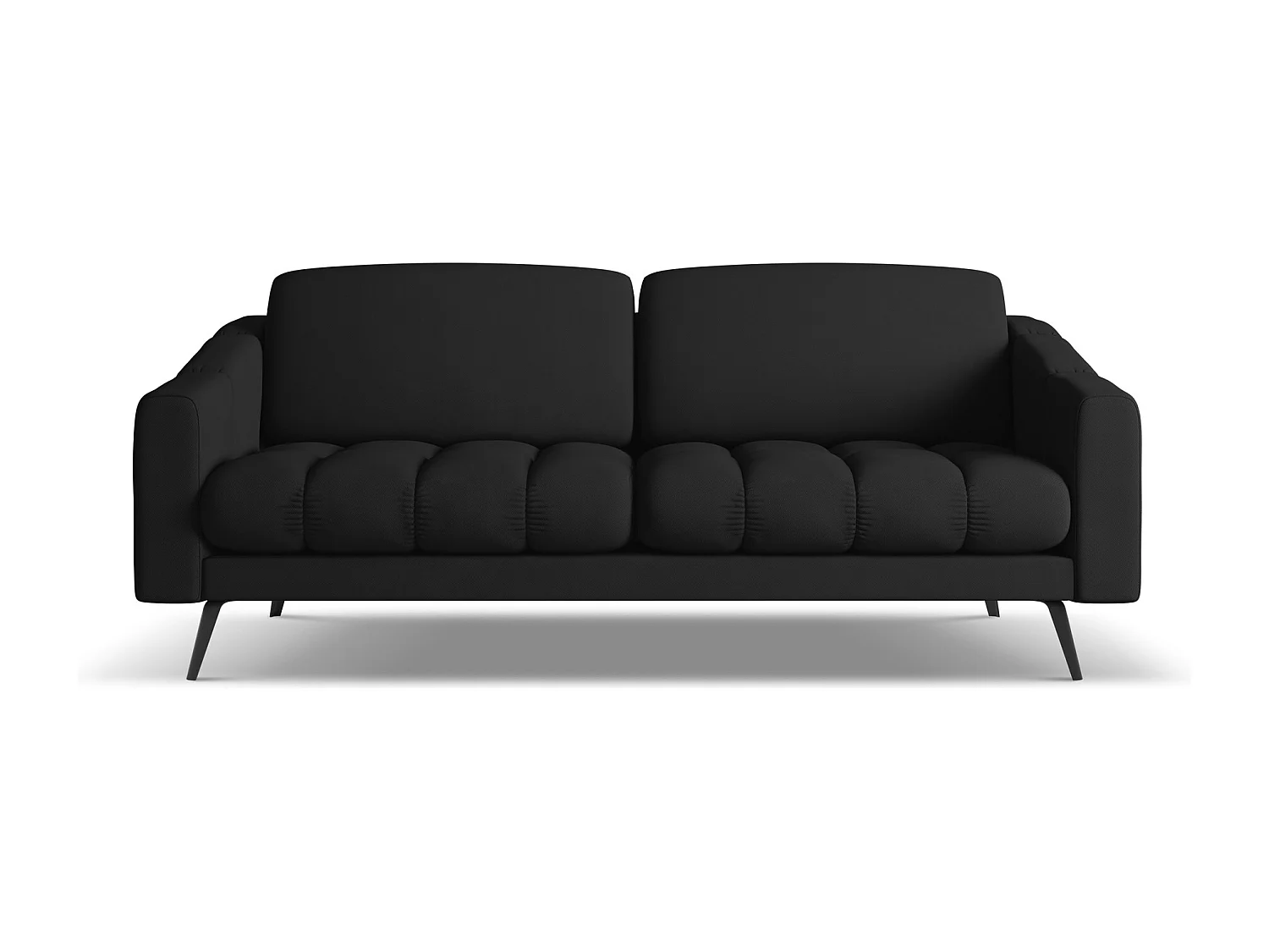 Canapé 3 places en tissu chenille - noir - NALU