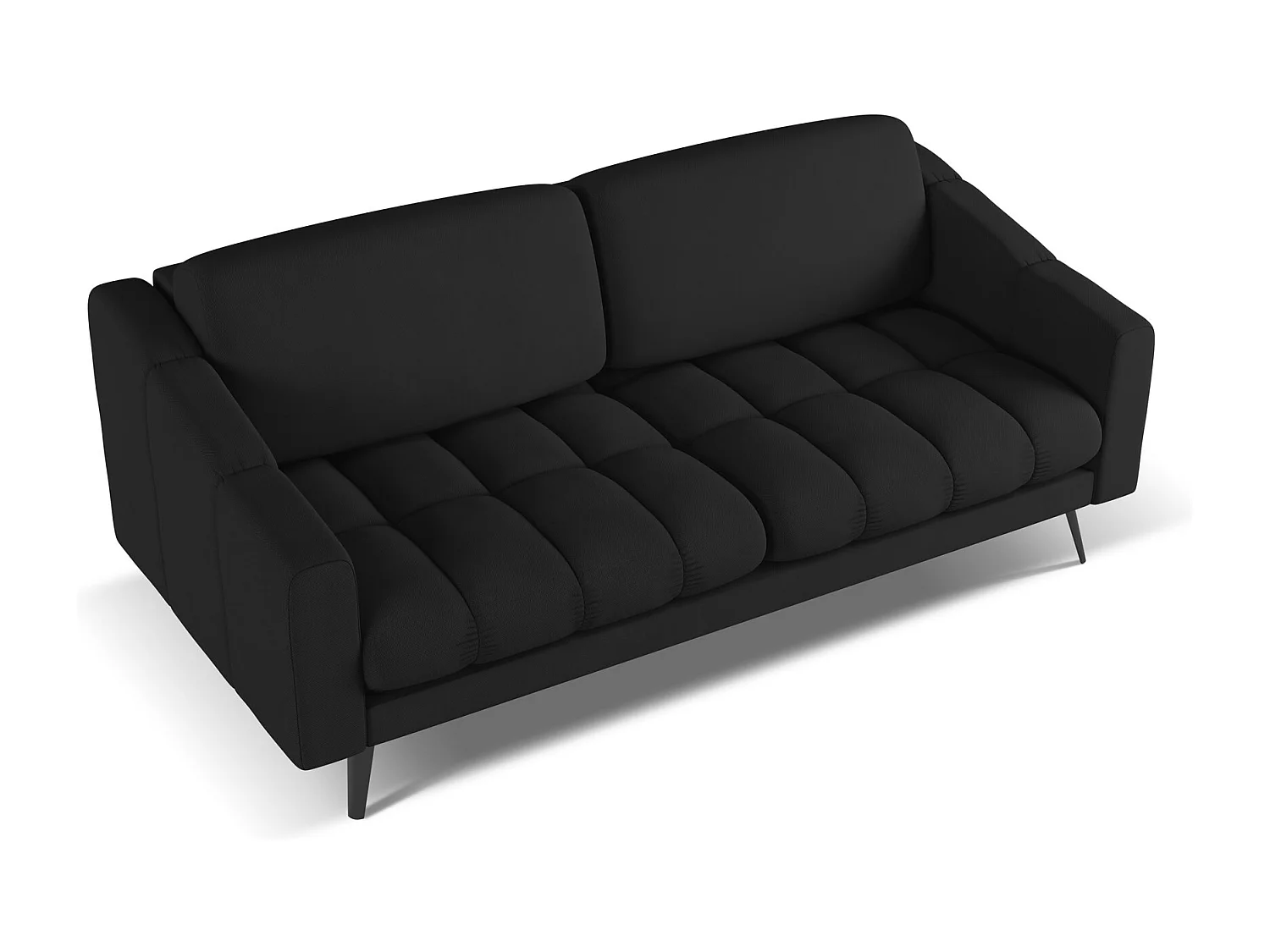 Canapé 3 places en tissu chenille - noir - NALU