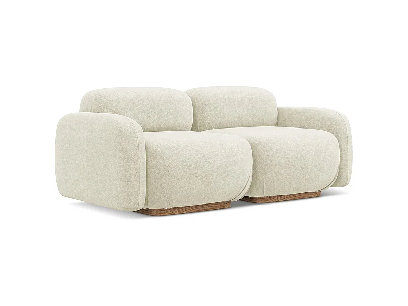 Modulares 3-Sitzer Sofa - - Bouclé - Weiß - AILANI