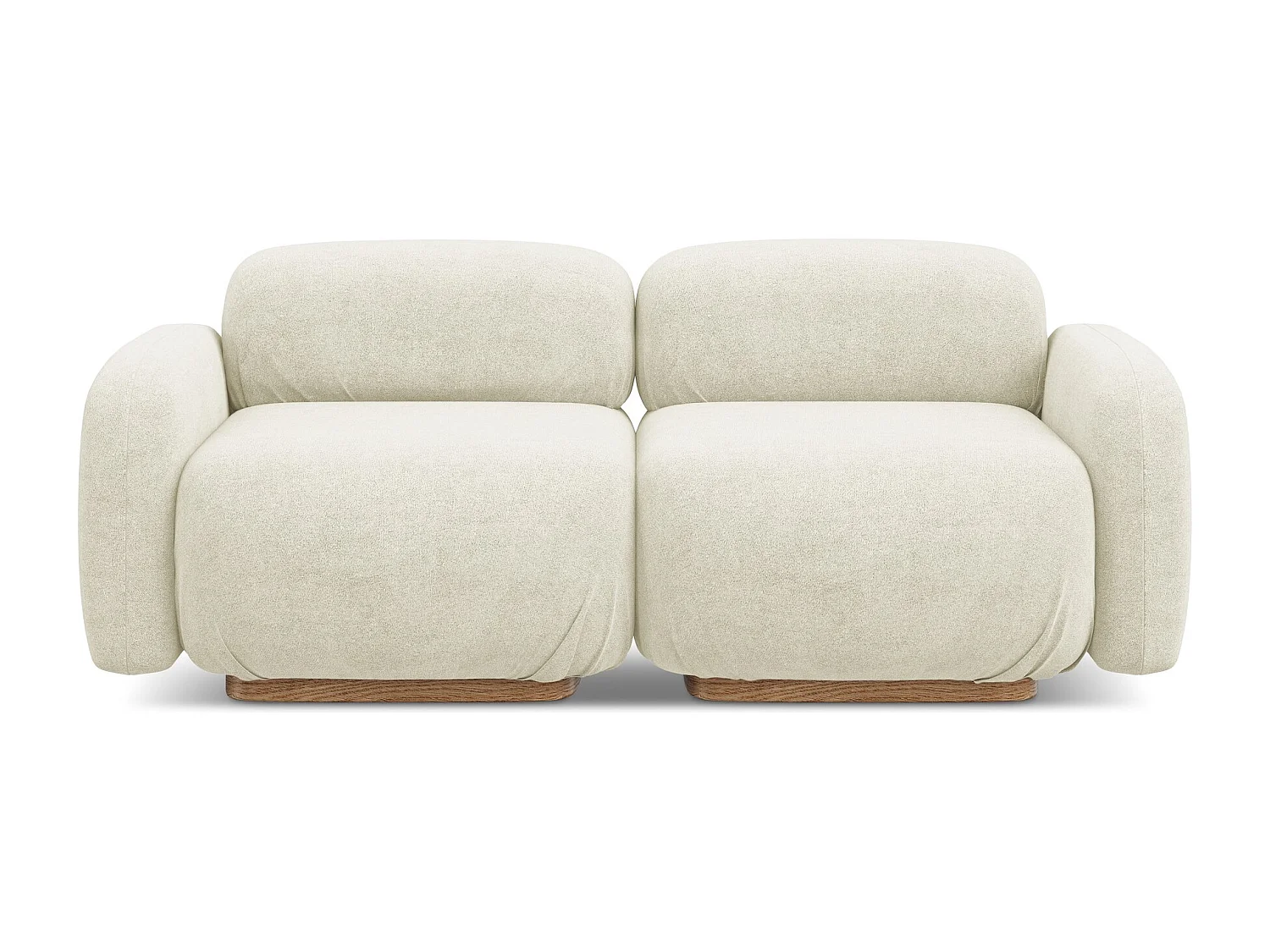 Modulares 3-Sitzer Sofa - - Bouclé - Weiß - AILANI