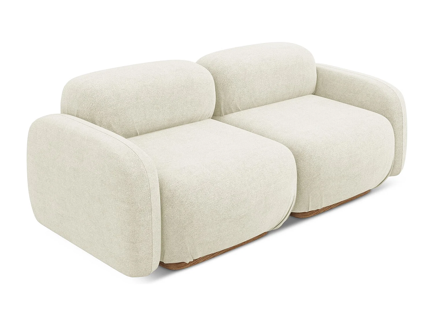 Modulares 3-Sitzer Sofa - - Bouclé - Weiß - AILANI