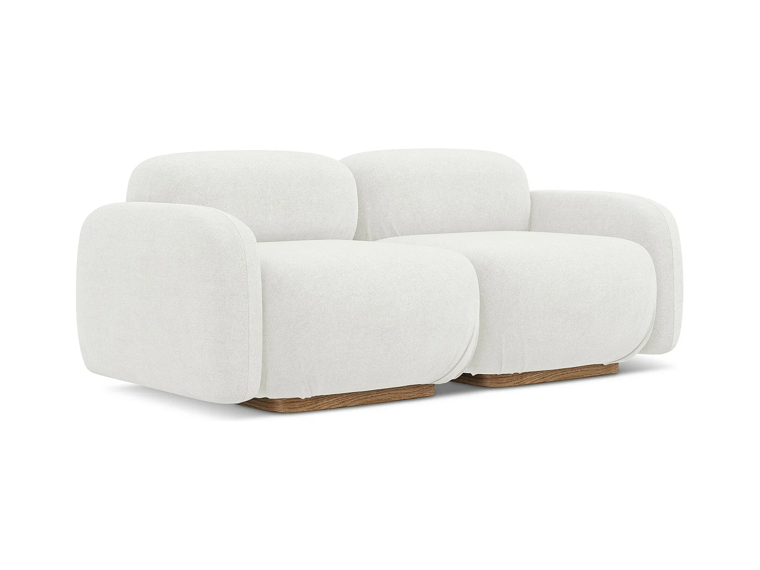 Driezits modulaire bank van wit bouclé - AILANI