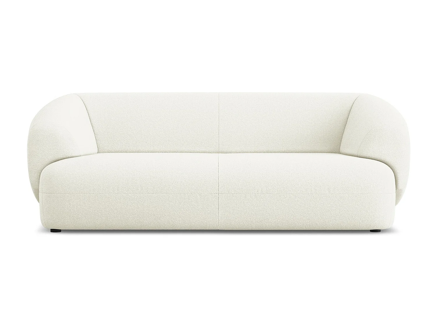 Canapé 3 places en tissu bouclette - blanc - MOANA