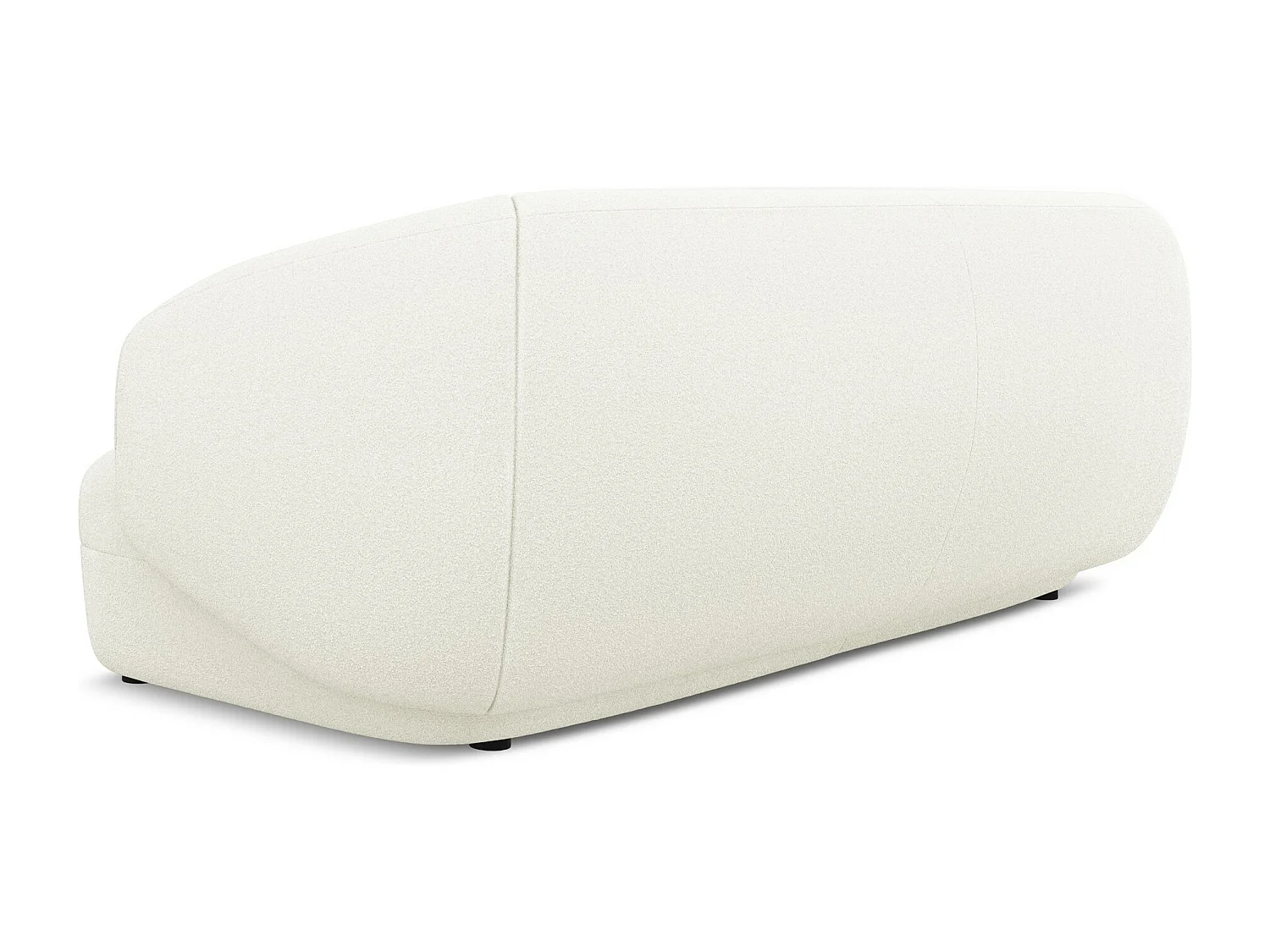 Canapé 3 places en tissu bouclette - blanc - MOANA