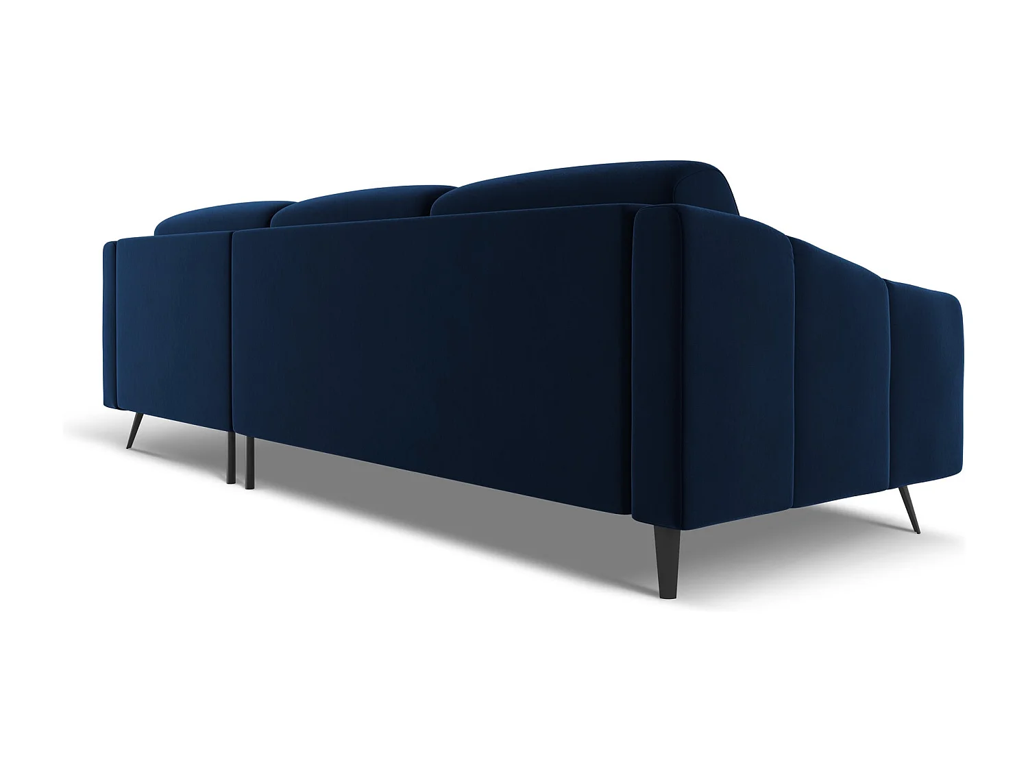 Canapé d'angle droit en velours - bleu royal - NALU