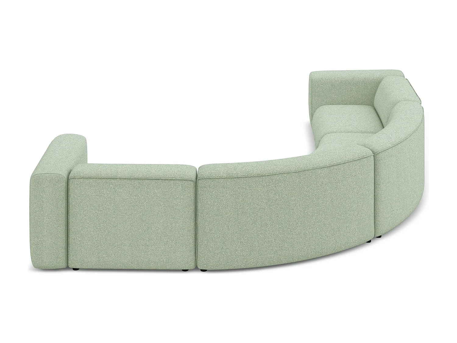 Sofá de canto modular 5 lugares em tecido texturizado verde claro - EKAHI