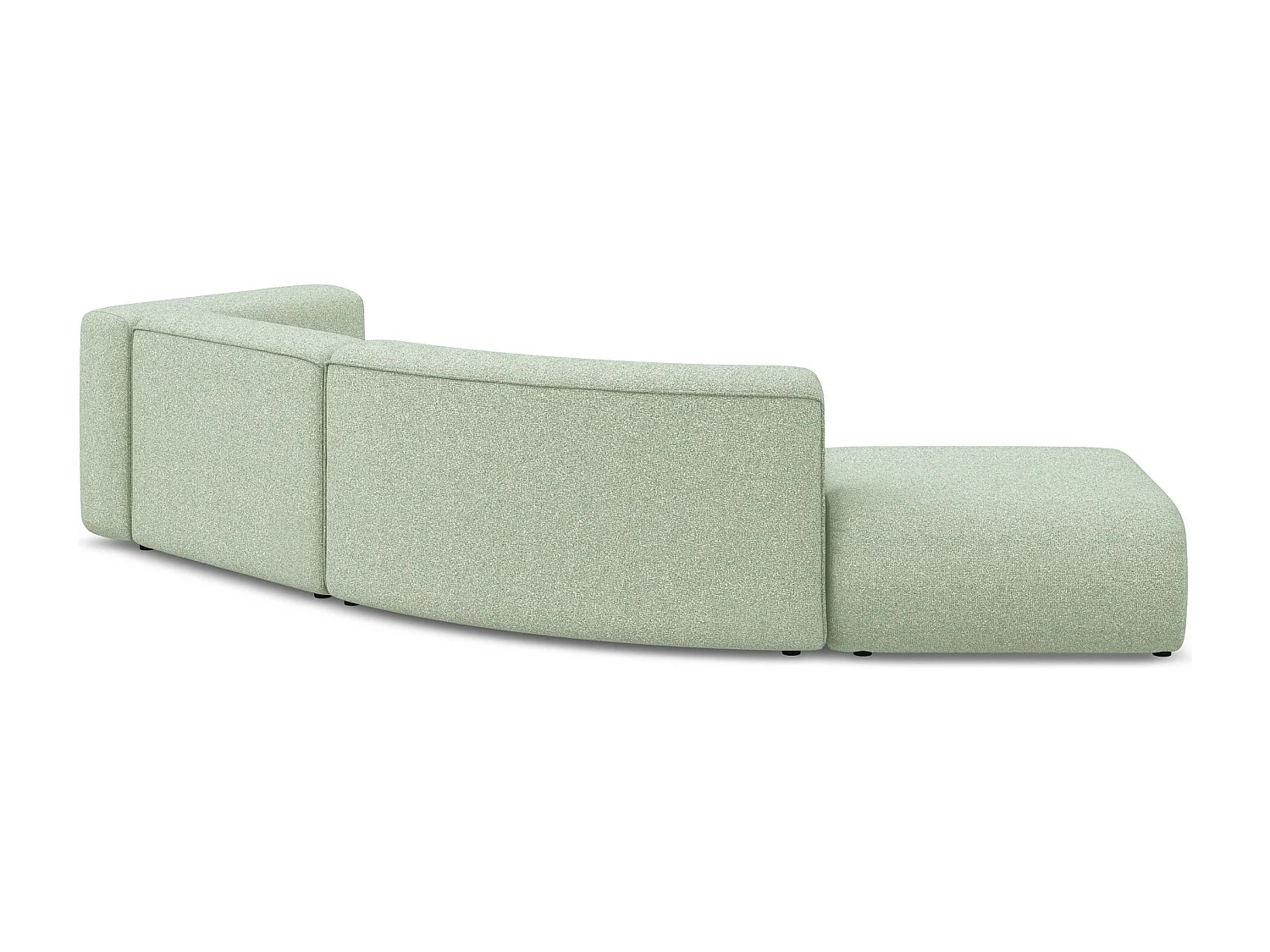 Canapé modulable 4 places gauche en tissu texturé - vert clair - EKAHI