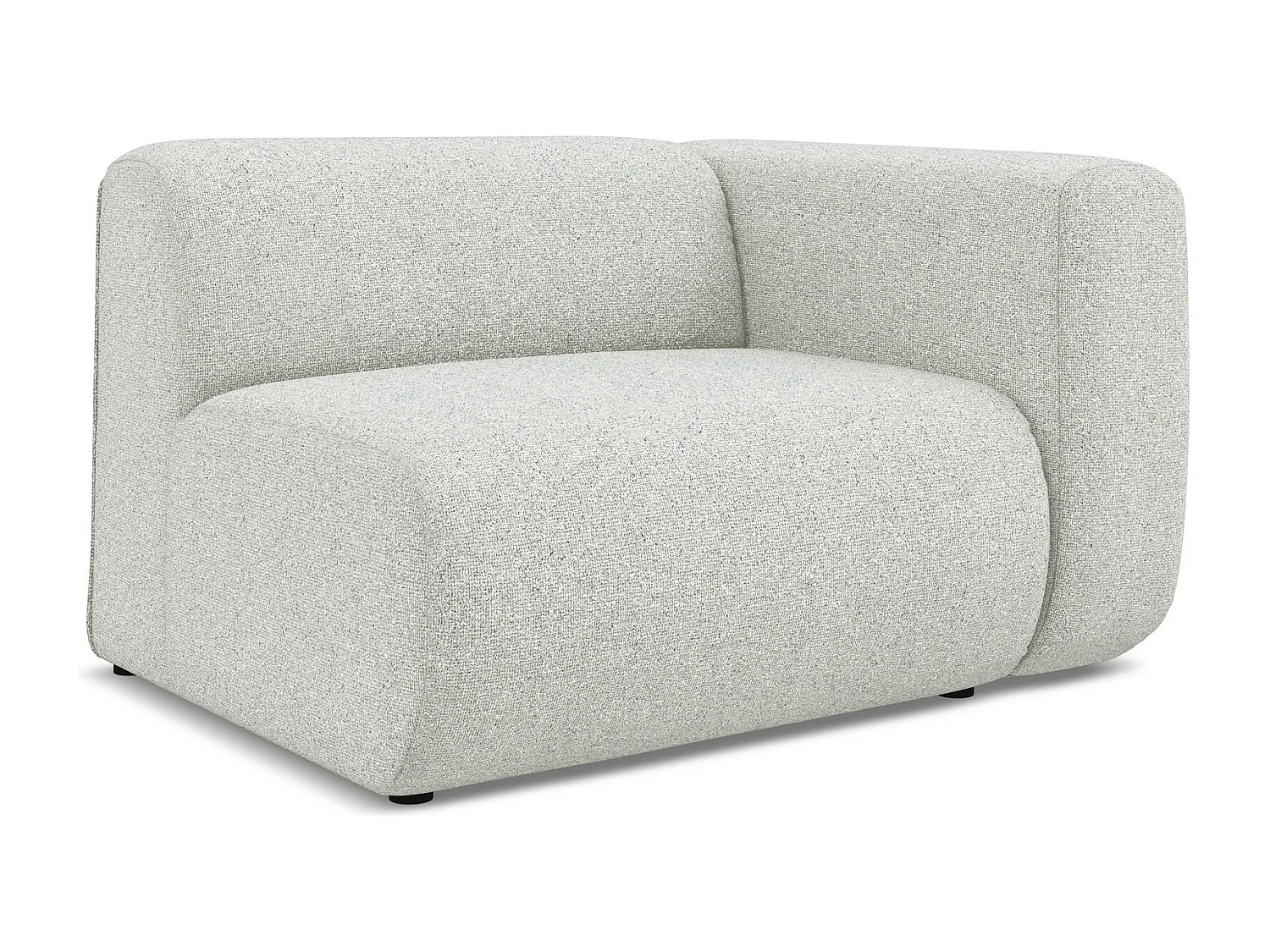 Module avec accoudoirs droit en tissu texturé - beige - EKAHI