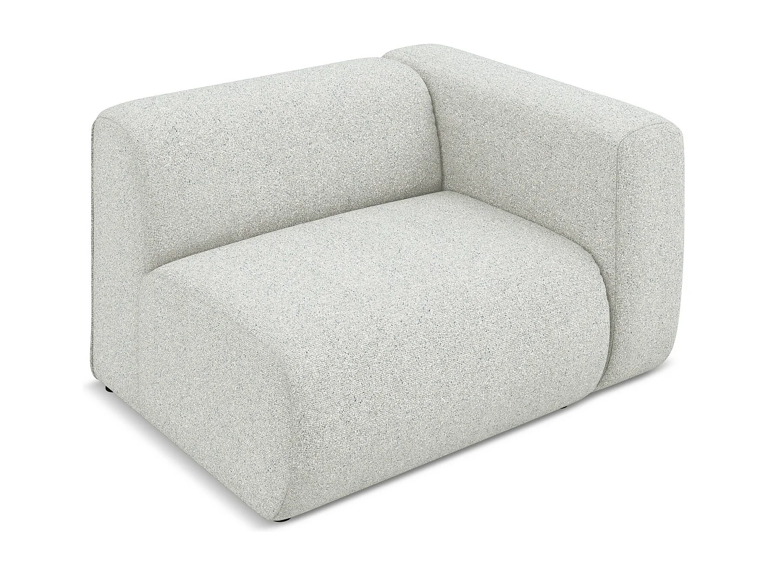 Module avec accoudoirs droit en tissu texturé - beige - EKAHI