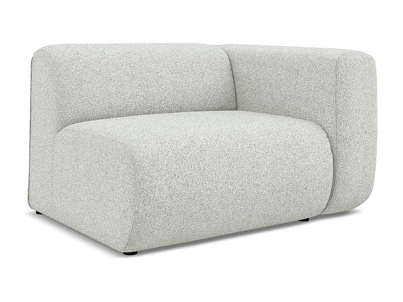 Bankmodule met armleuning rechts van beige textuurstof - EKAHI