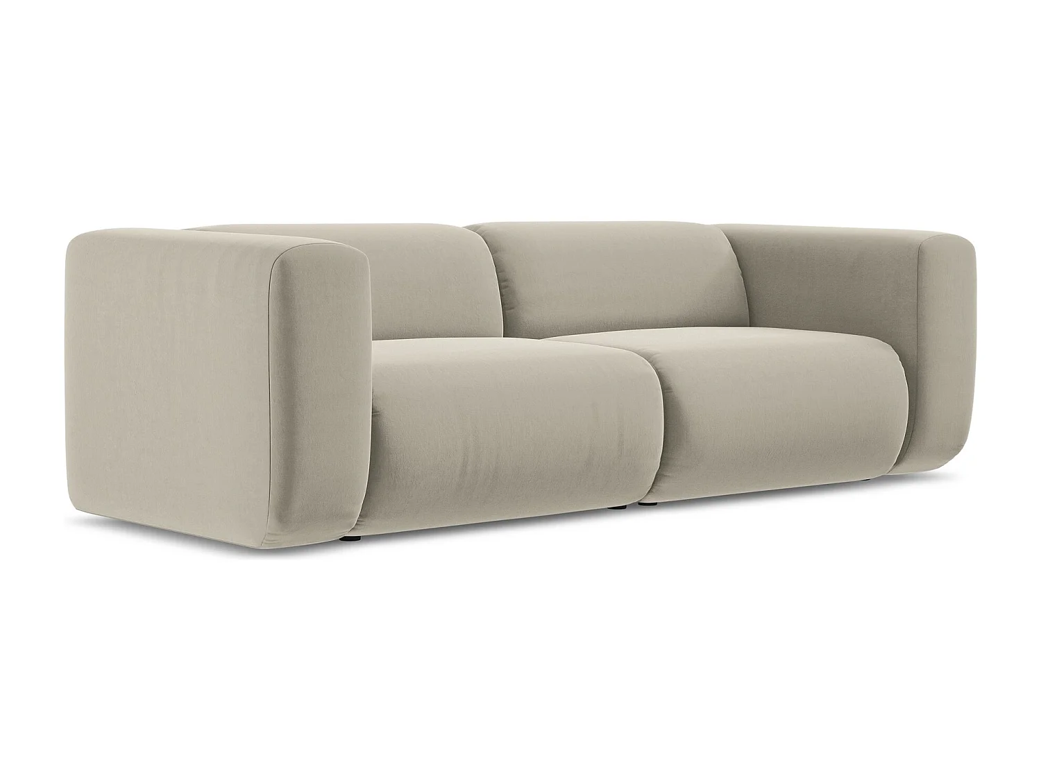 Modulares 3-Sitzer Sofa - - Samt - Perle - EKAHI