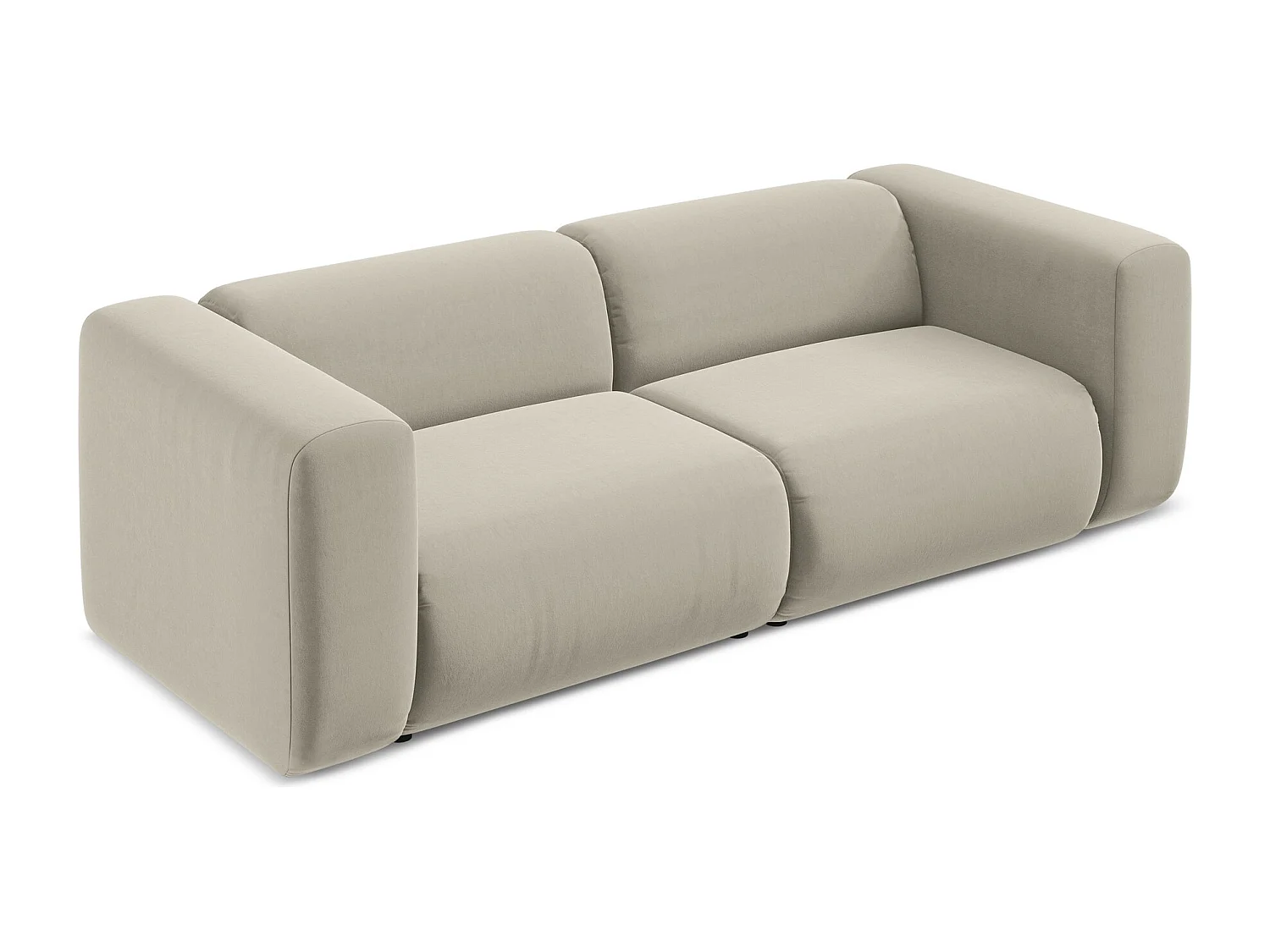 Modulares 3-Sitzer Sofa - - Samt - Perle - EKAHI