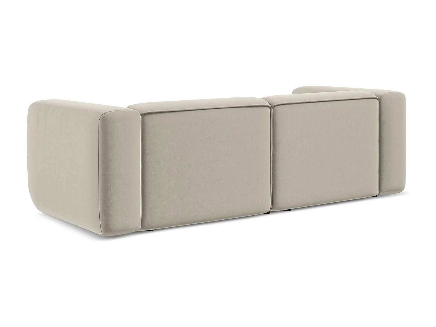 Modulares 3-Sitzer Sofa - - Samt - Perle - EKAHI