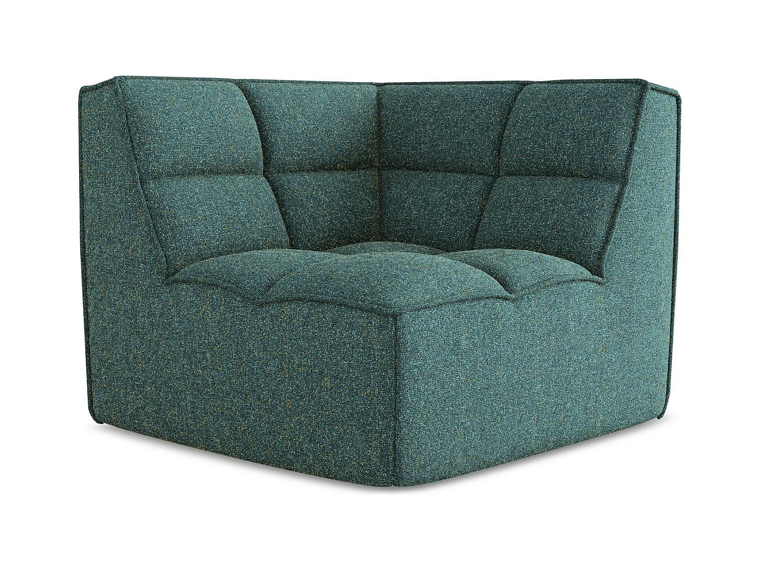 Fauteuil d'angle pour canapé modulable en tissu texturé - marin - KALAI
