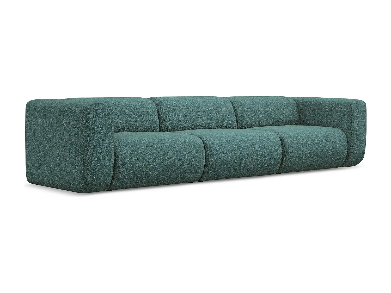 Canapé modulable 4 places en tissu texturé - marin - EKAHI