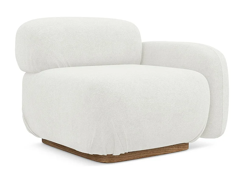 Module avec accoudoirs droit en tissu bouclette - blanc - AILANI