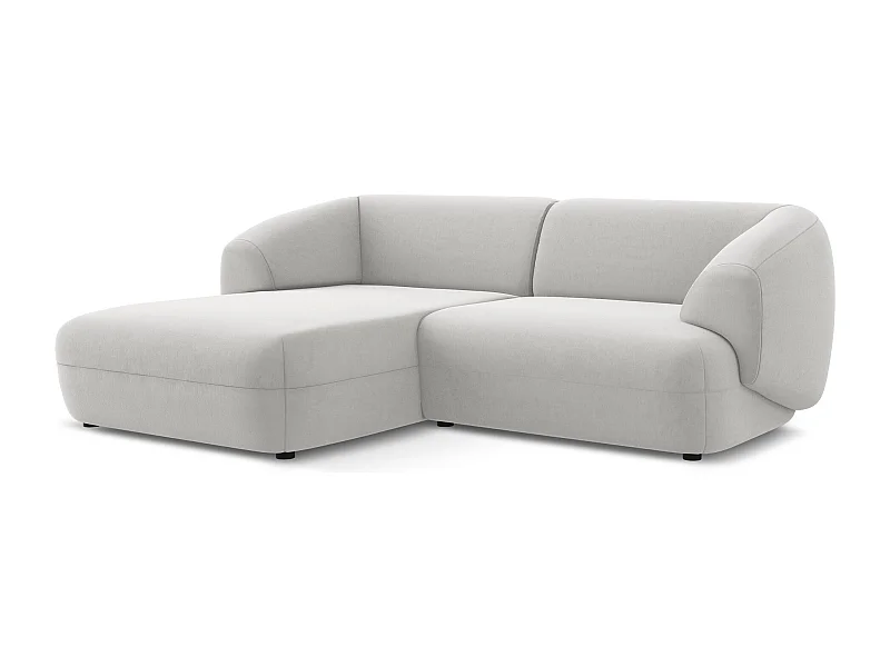 2,5-Sitzer Modulares Ecksofa - Ecke Links - Samt - Silber - MOANA