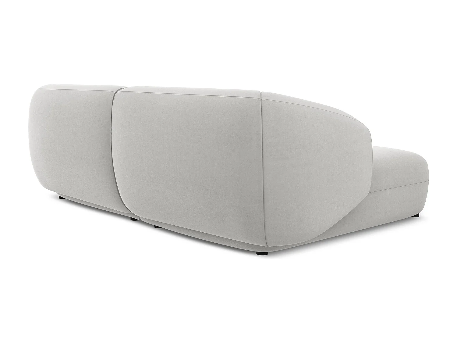 Canapé d'angle 2,5 places modulaire gauche en velours - argent - MOANA