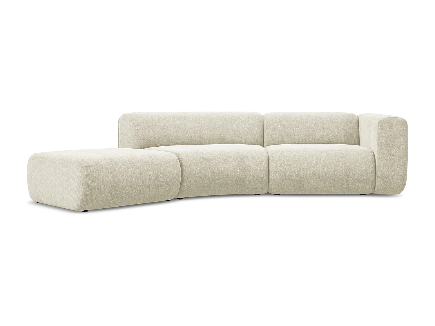 4-Sitzer Sofa Links - - Chenille - Beige - EKAHI