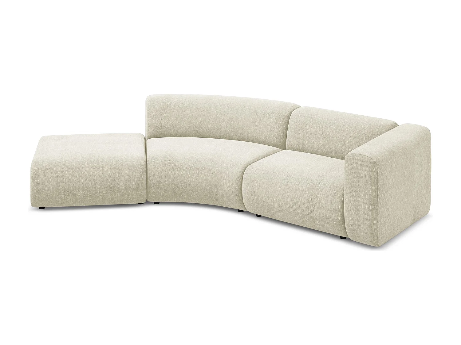 4-Sitzer Sofa Links - - Chenille - Beige - EKAHI