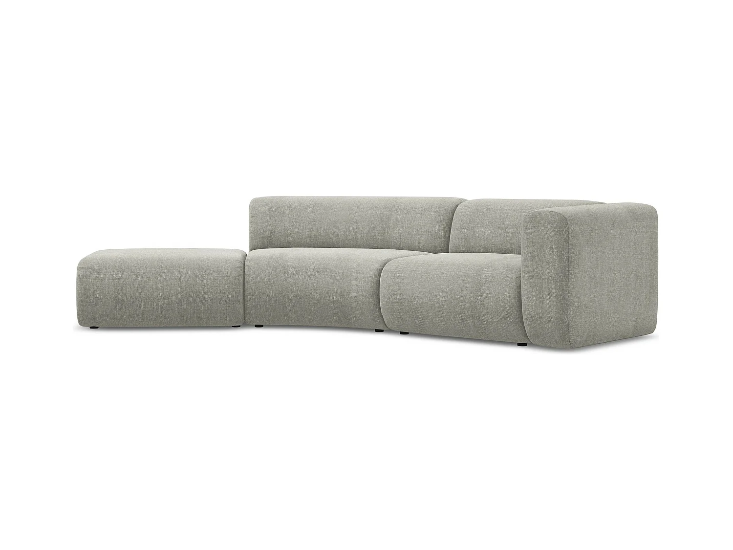 Canapé modulable 4 places gauche en tissu chenille - beige - EKAHI