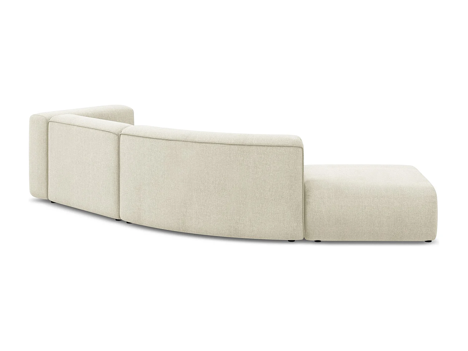 Vierzits modulaire bank links van beige chenille stof - EKAHI