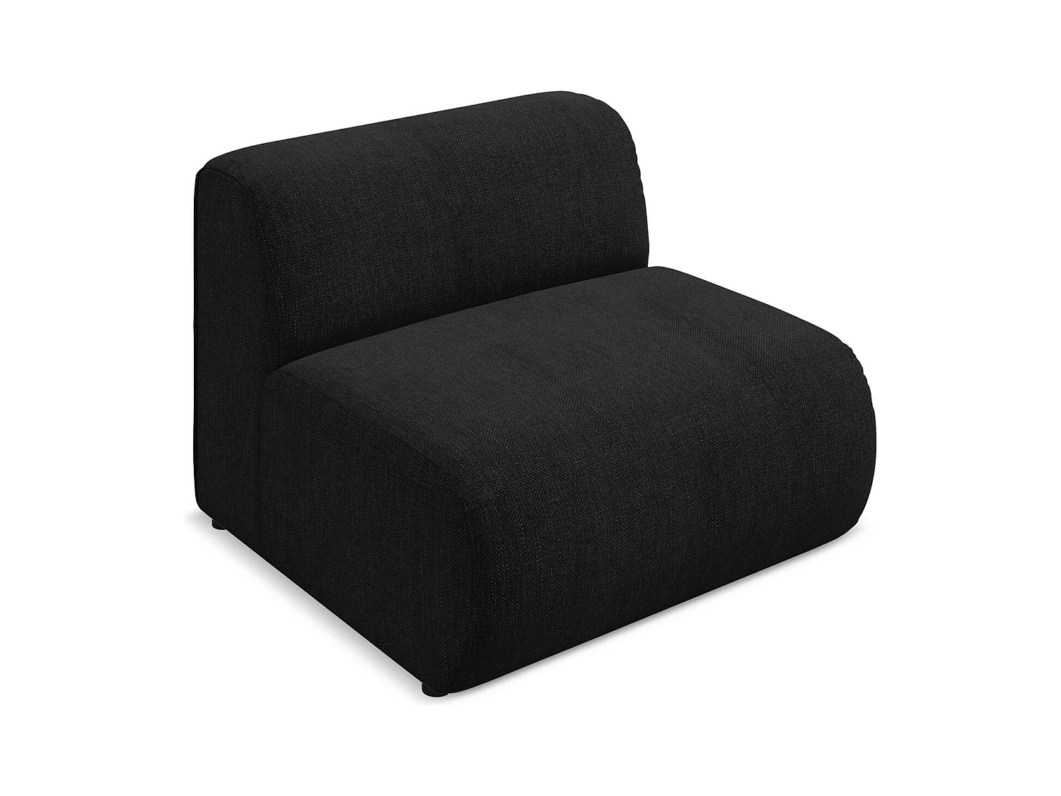 Fauteuil pour canapé modulable en tissu chenille - noir - EKAHI