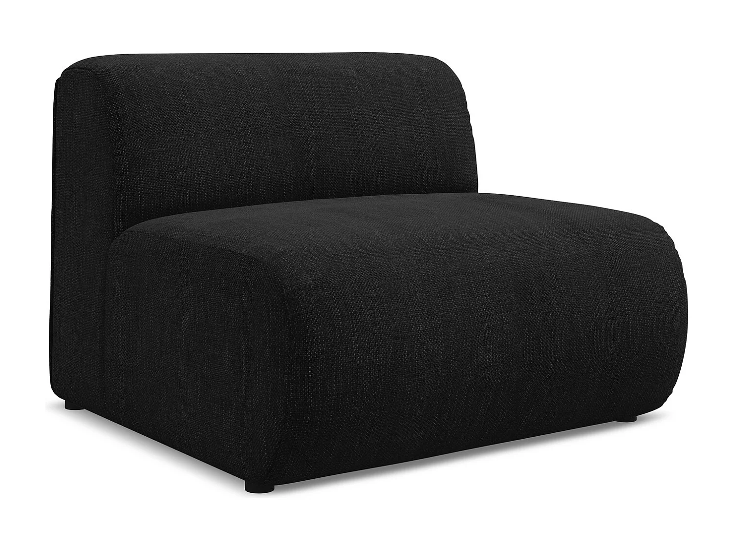 Fauteuil pour canapé modulable en tissu chenille - noir - EKAHI
