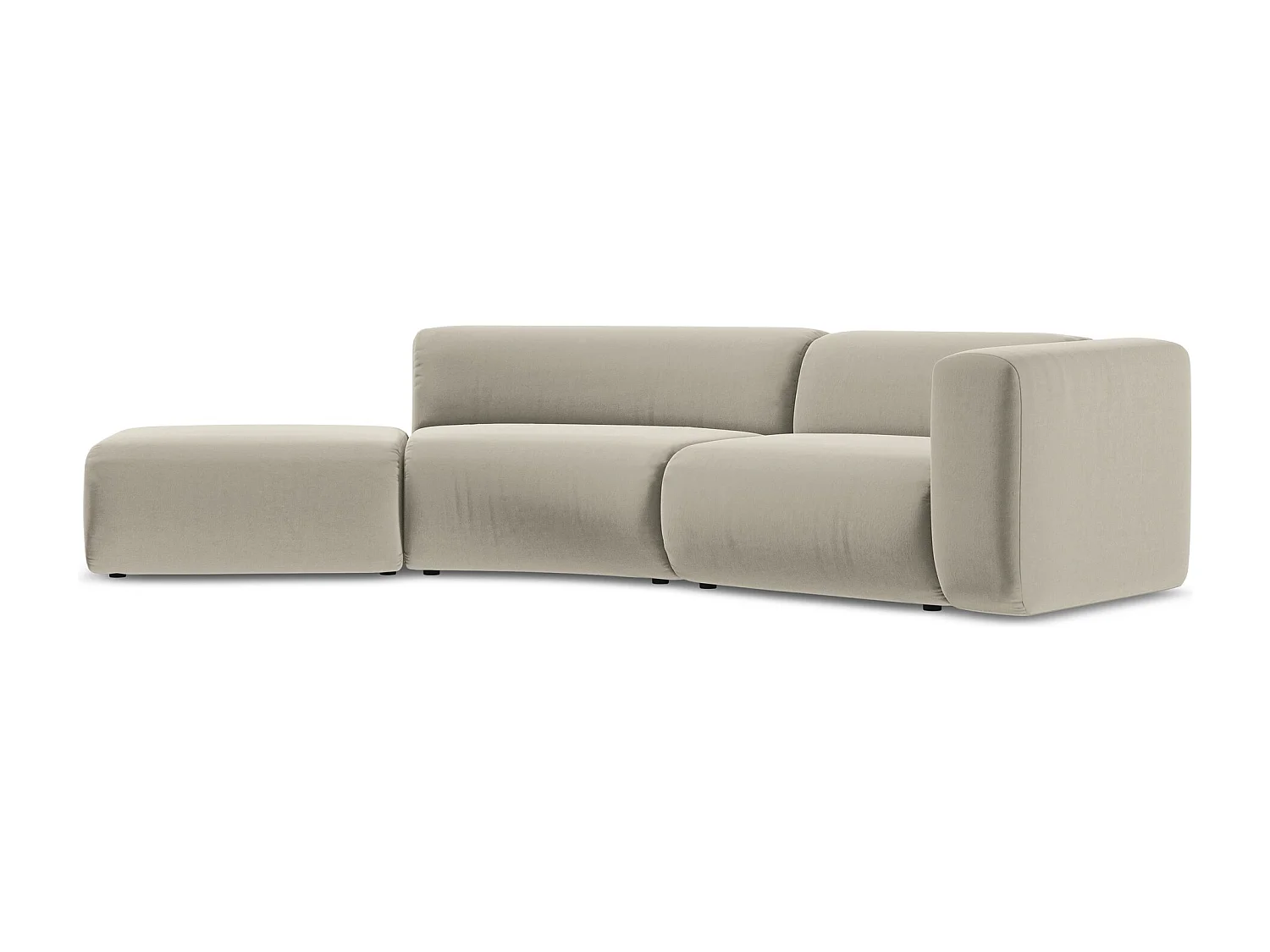 4-Sitzer Sofa Links - - Samt - Perle - EKAHI
