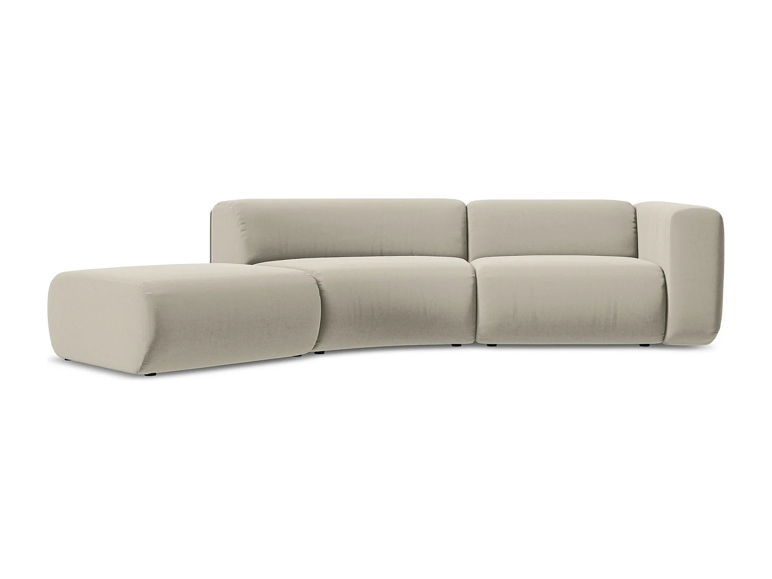 4-Sitzer Sofa Links - - Samt - Perle - EKAHI