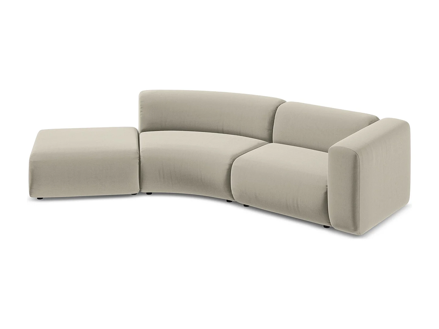4-Sitzer Sofa Links - - Samt - Perle - EKAHI