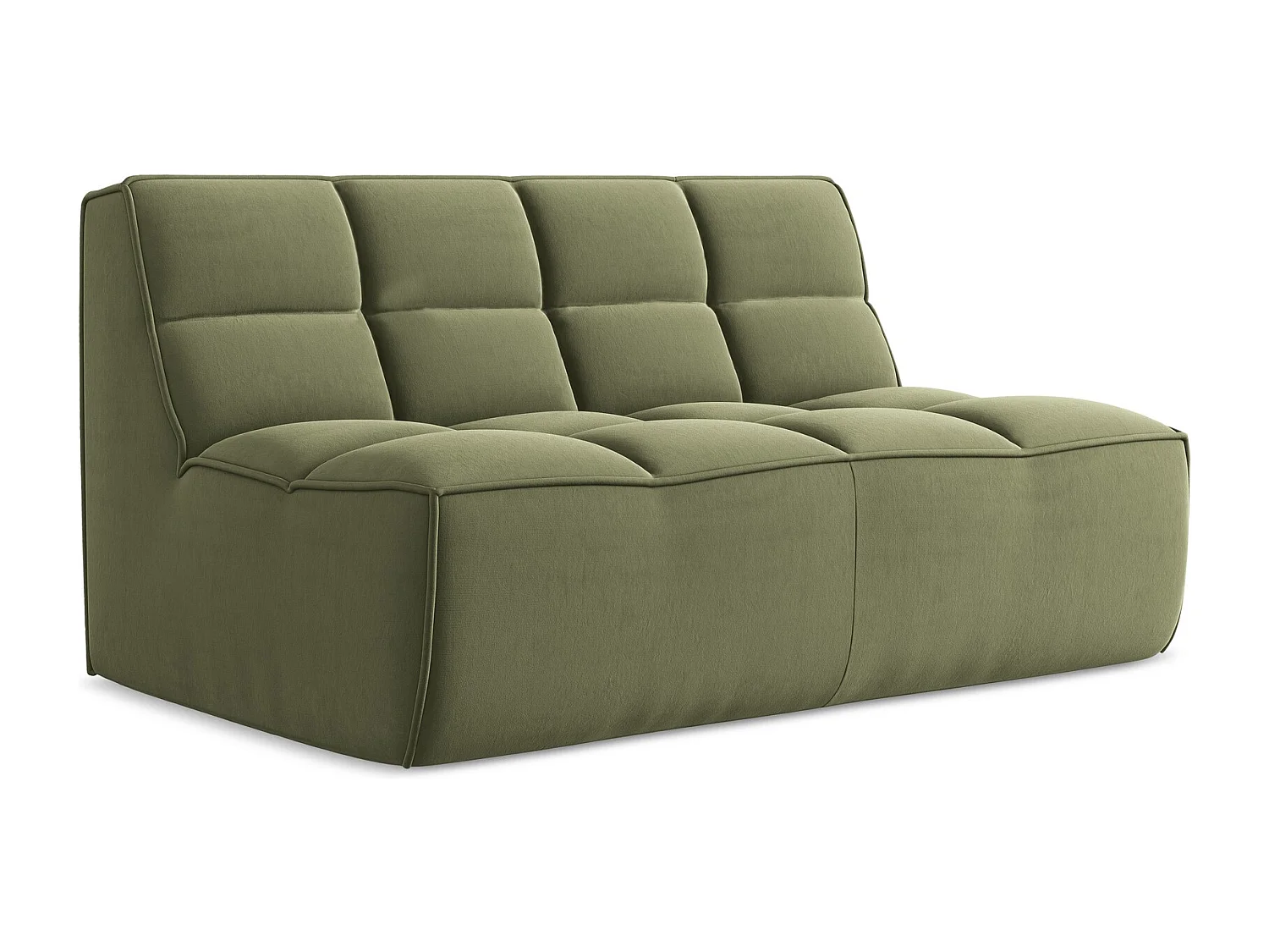 2-Sitzer Sofa - - Samt - Olive - KALAI