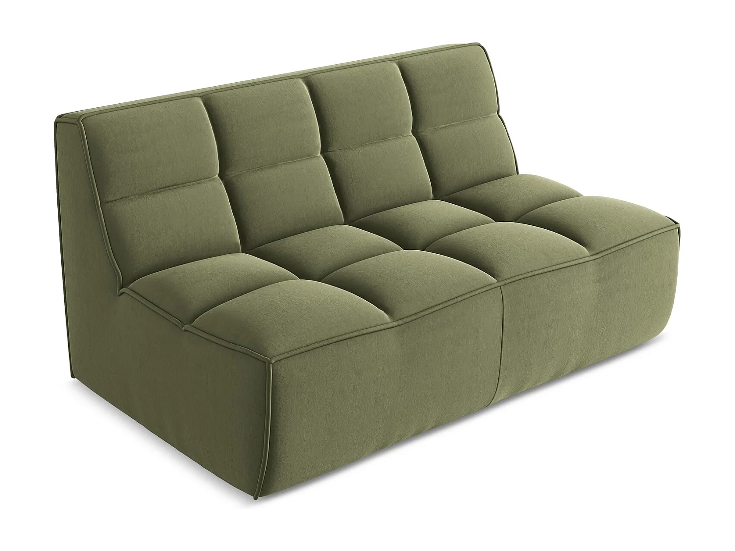 2-Sitzer Sofa - - Samt - Olive - KALAI