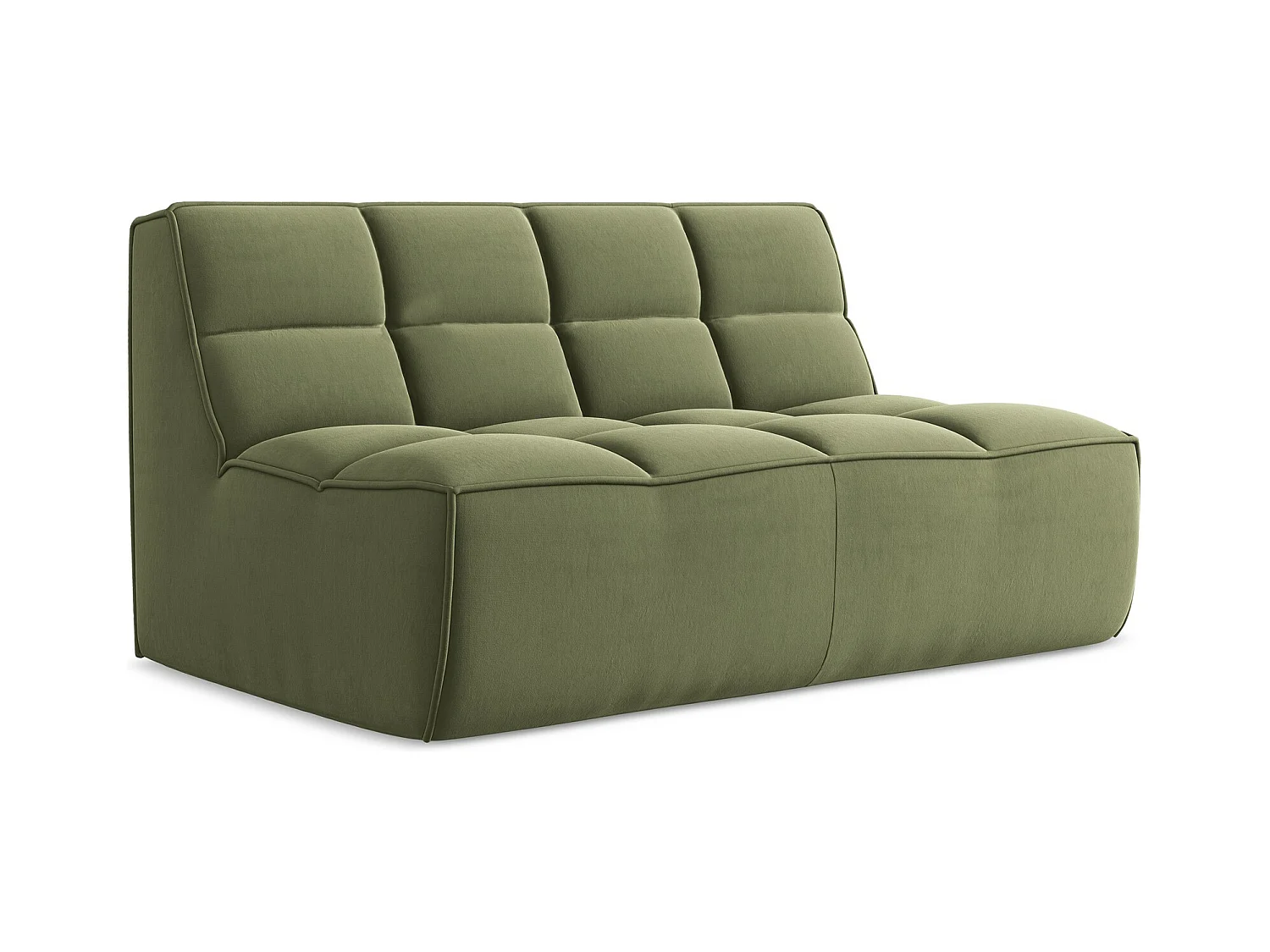 2-Sitzer Sofa - - Samt - Olive - KALAI