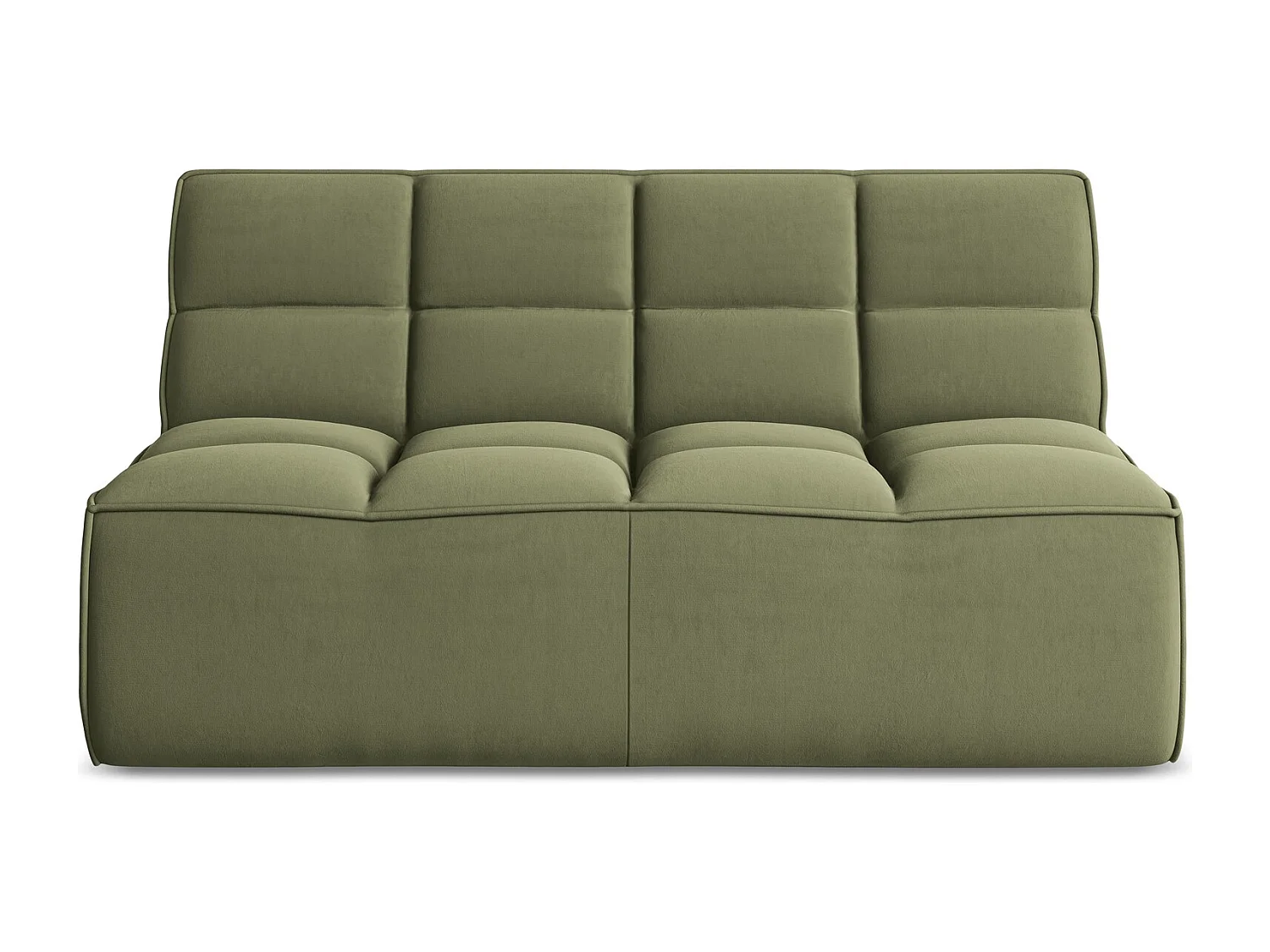 Canapé modulable 2 places en velours - olive - KALAI