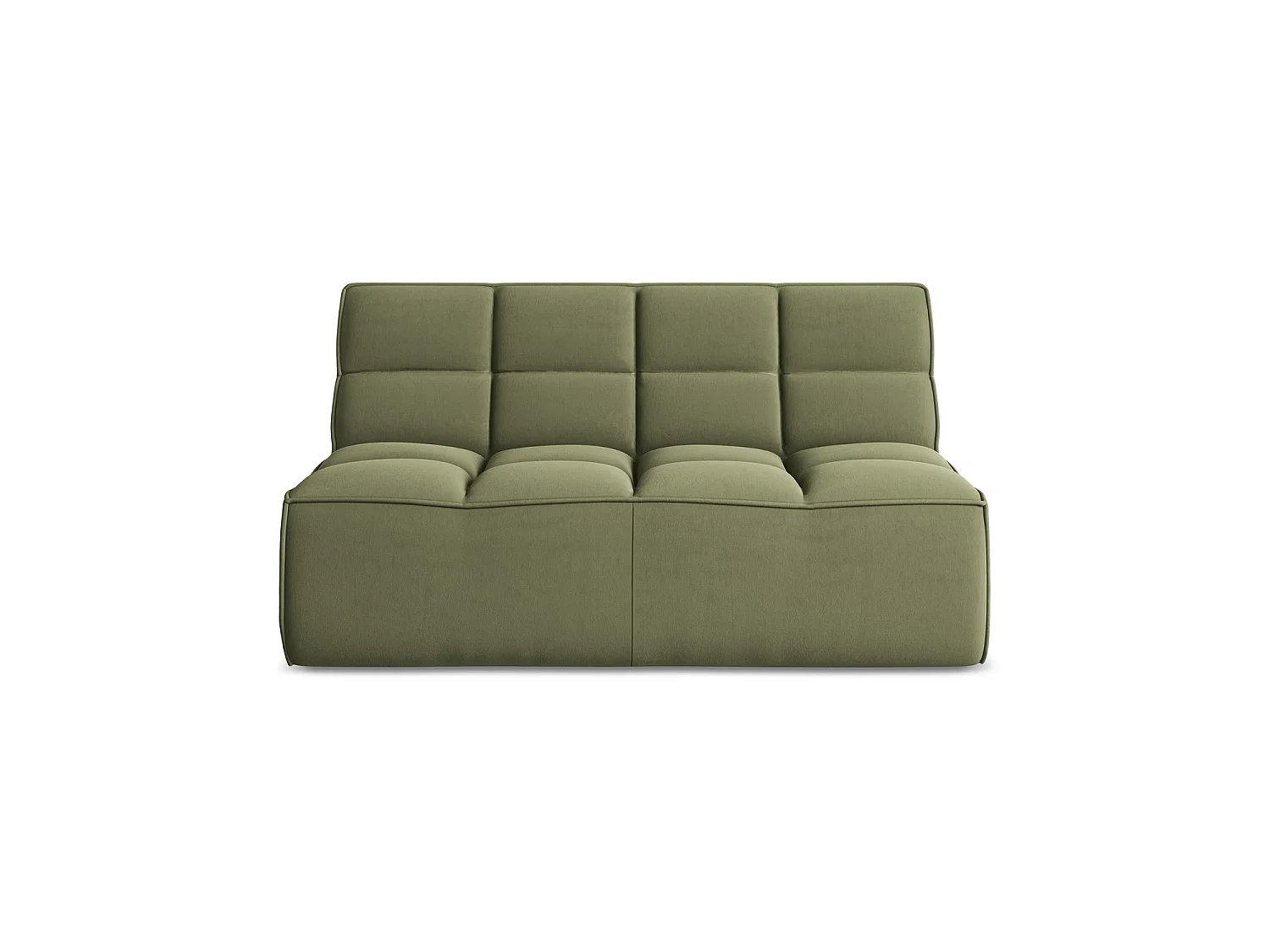 Tweezits modulaire bank van olijf velours - BELLUNO