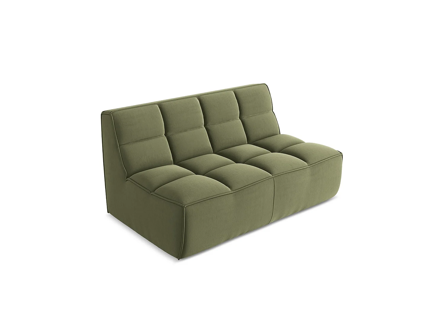 Tweezits modulaire bank van olijf velours - BELLUNO