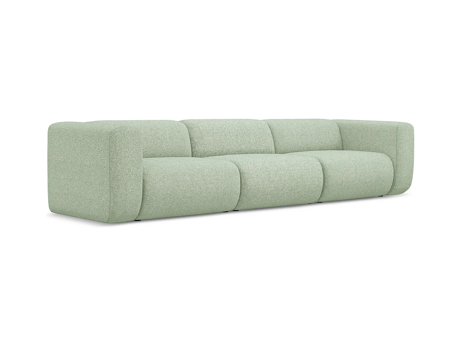 Modulares 4-Sitzer Sofa - - Strukturstoff - Hellgrün - EKAHI