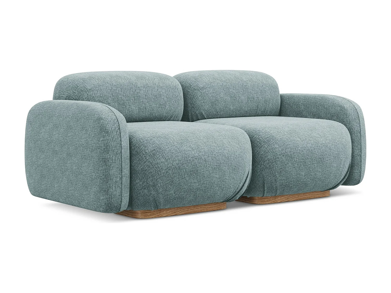 Sofá modular 3 lugares em tecido chenille jeans - AILANI